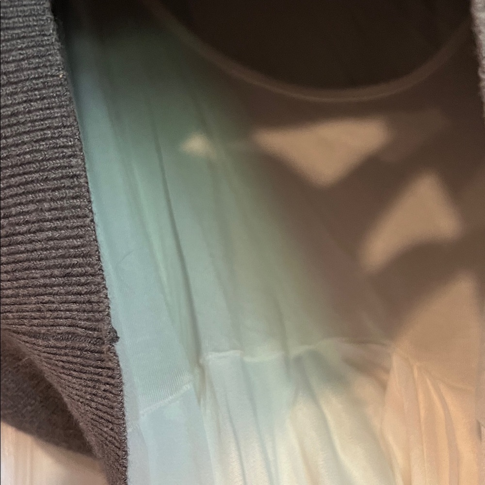 Gray Knotted Sweater with cream dress - Picture 2 of 4